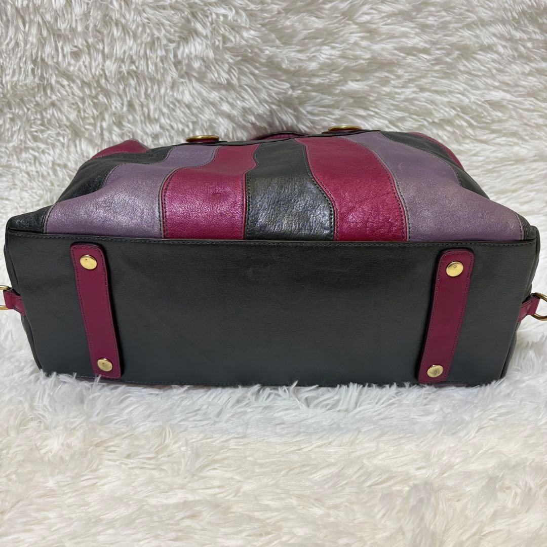 COACH コーチ　マディソン サブリナ レザー マルチカラー　ハンドバッグ