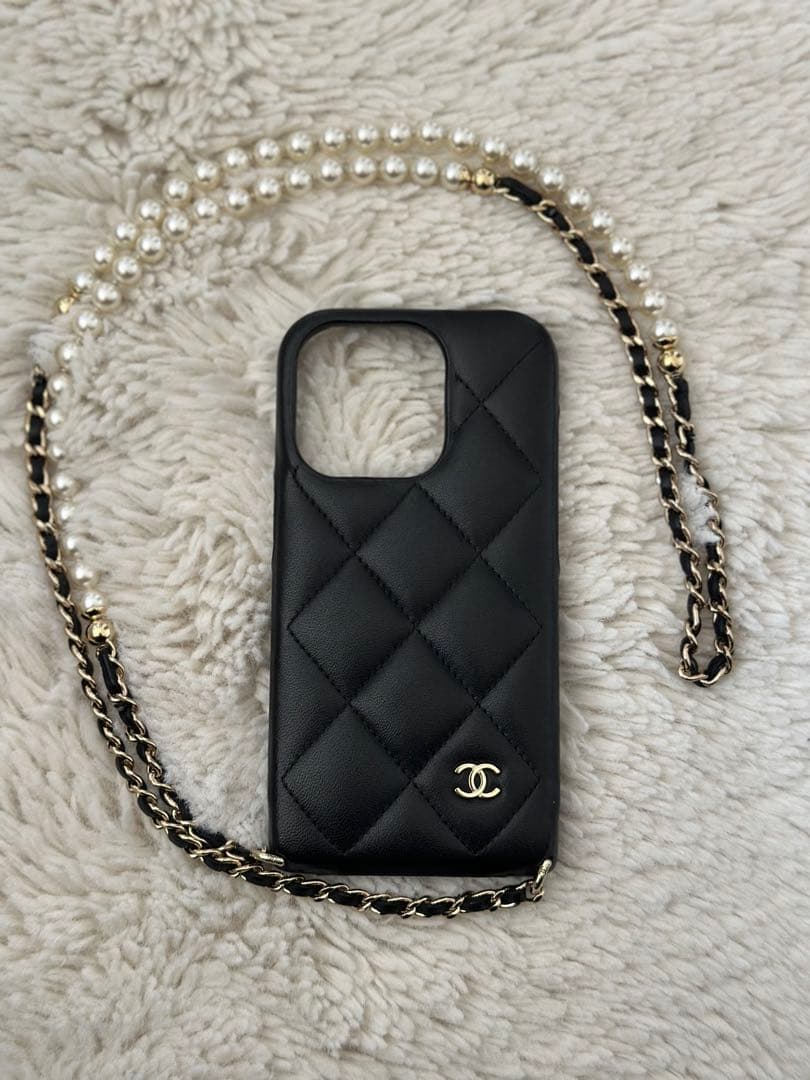 半額以下 CHANEL シャネル iPhone14 Proケース ブラック