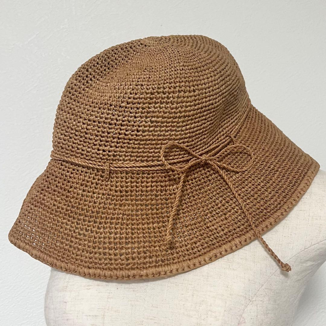 美品HELEN KAMISKI Provence 10ラフィアハット　ヌガー