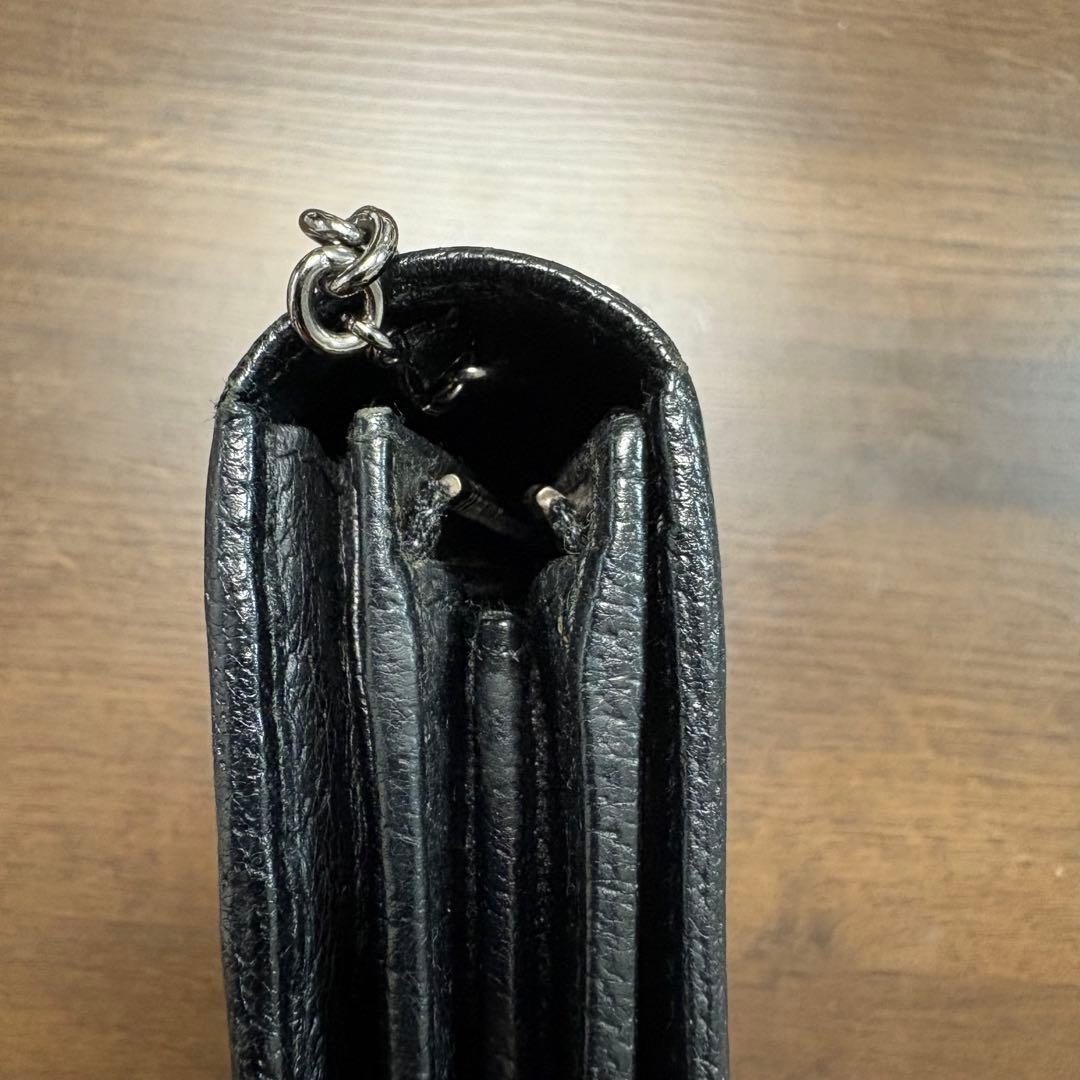 GUCCI グッチ GG キャンバス チェーンストラップ付き 長財布