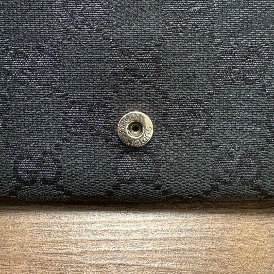 GUCCI グッチ GG キャンバス チェーンストラップ付き 長財布
