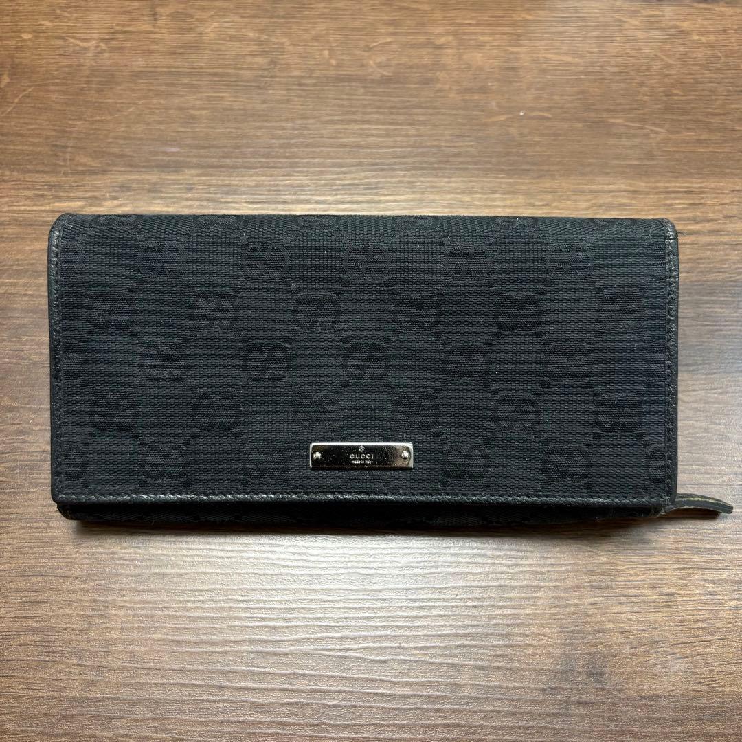 GUCCI グッチ GG キャンバス チェーンストラップ付き 長財布