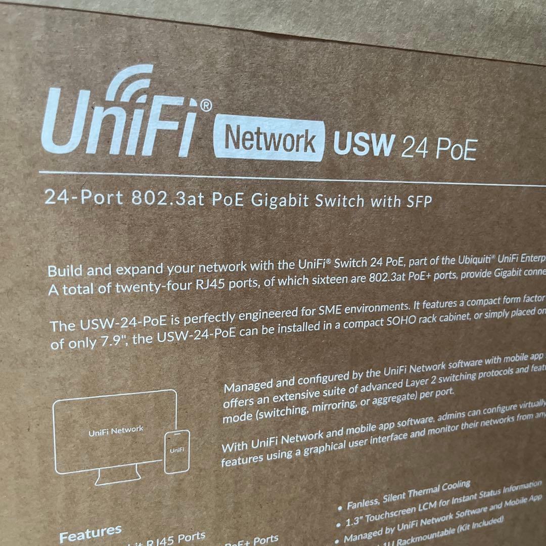 UniFi USW 24 PoE スイッチ　新品未開封　画像確認マスト