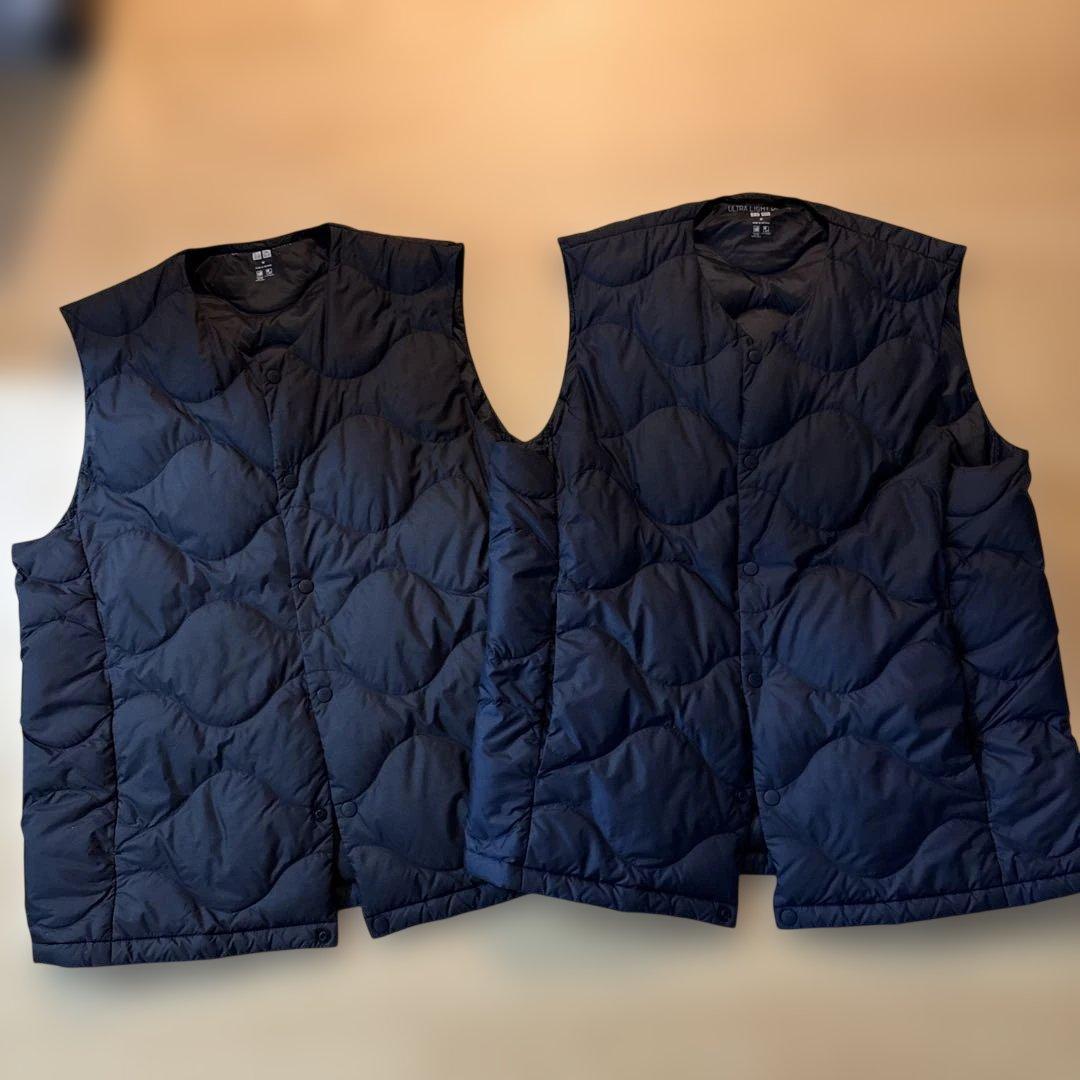 UNIQLO ウェーブキルト ベスト2枚 ブラック ネイビー