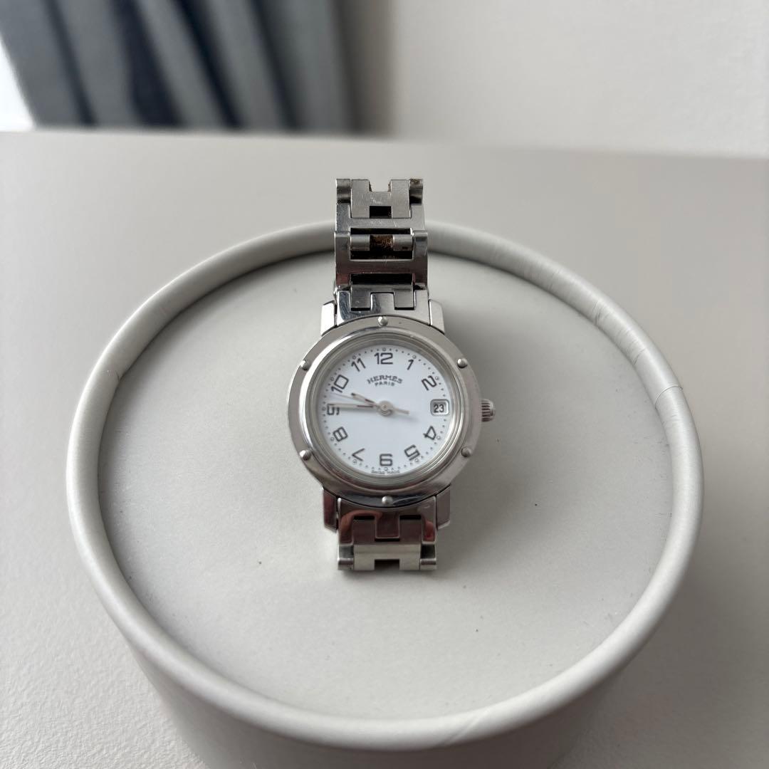 HERMESエルメス クリッパーホワイトCL4210腕時計レディース電池2026