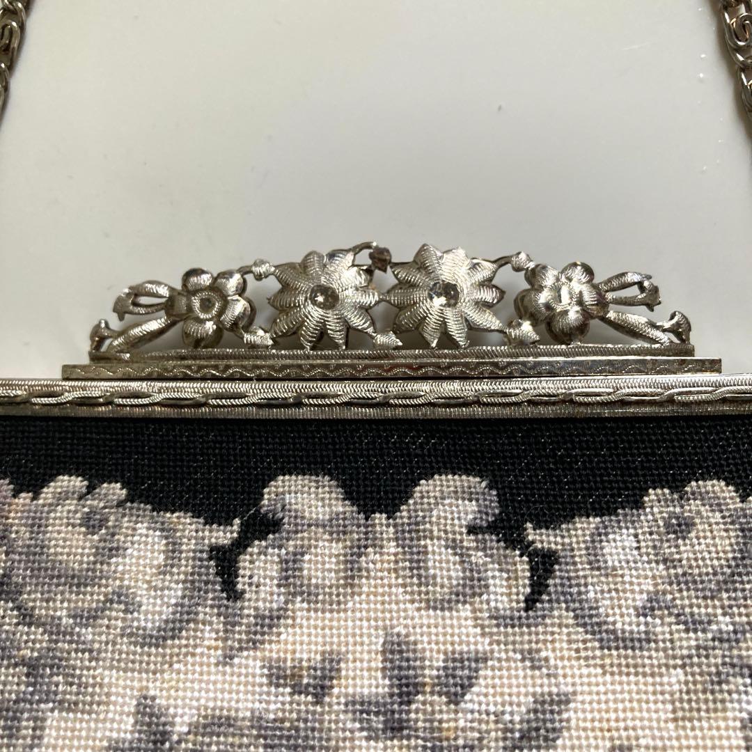 プチポアン 刺繍バッグ　パーティー　アンティーク　プチポワン