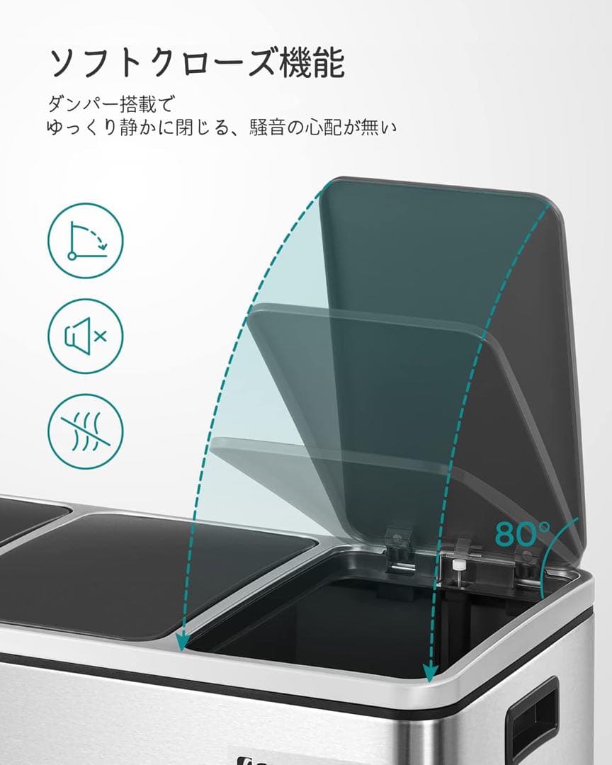 #新品未使用　分別しやすい　ゴミ箱 ダストボックス ペダル式 3×18L