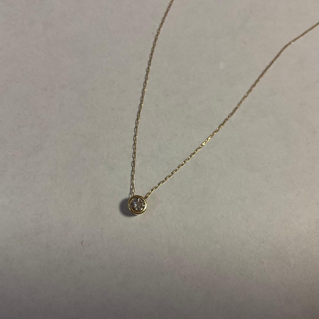 K18ダイヤラウンドネックレス