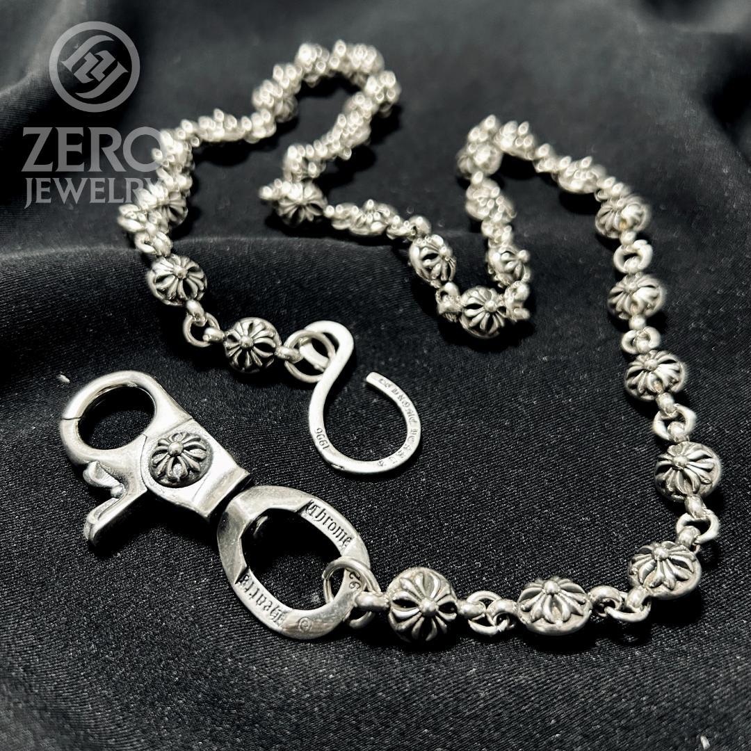 【⭐️週末限定価格＄即日発送＄925刻印】クロスボール ウォレットチェーン