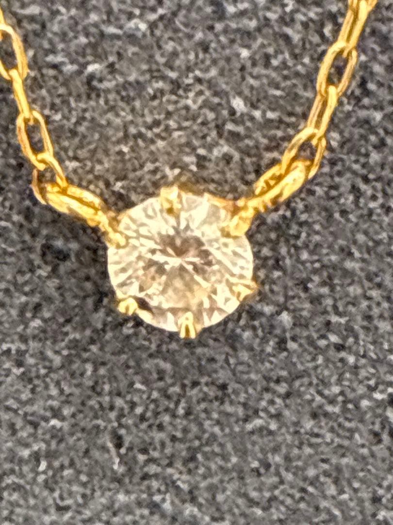 K18 一粒ダイヤ ネックレス｜18金 刻印あり｜約0.8g｜シンプル 華奢