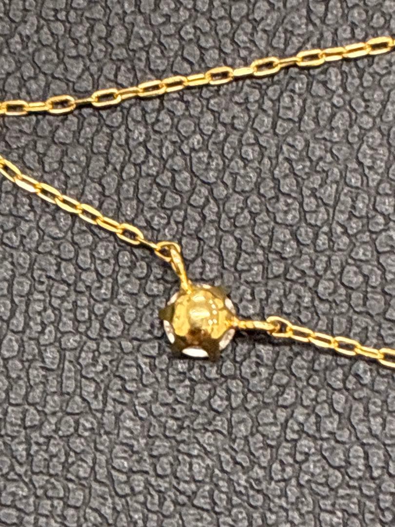 K18 一粒ダイヤ ネックレス｜18金 刻印あり｜約0.8g｜シンプル 華奢