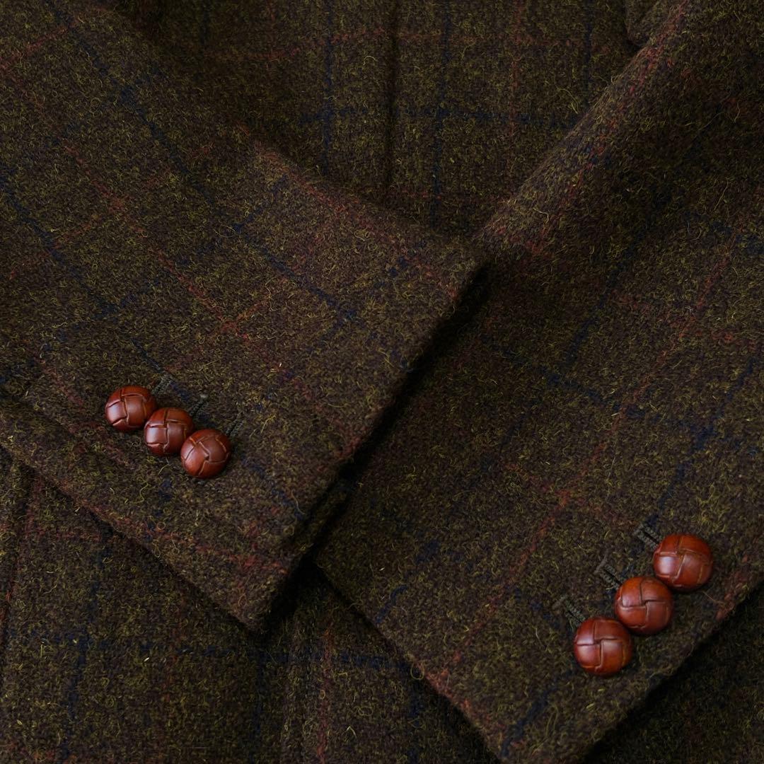 未使用級 ハリスツイード フリークスストア ツイード くるみボタン ジャケットL