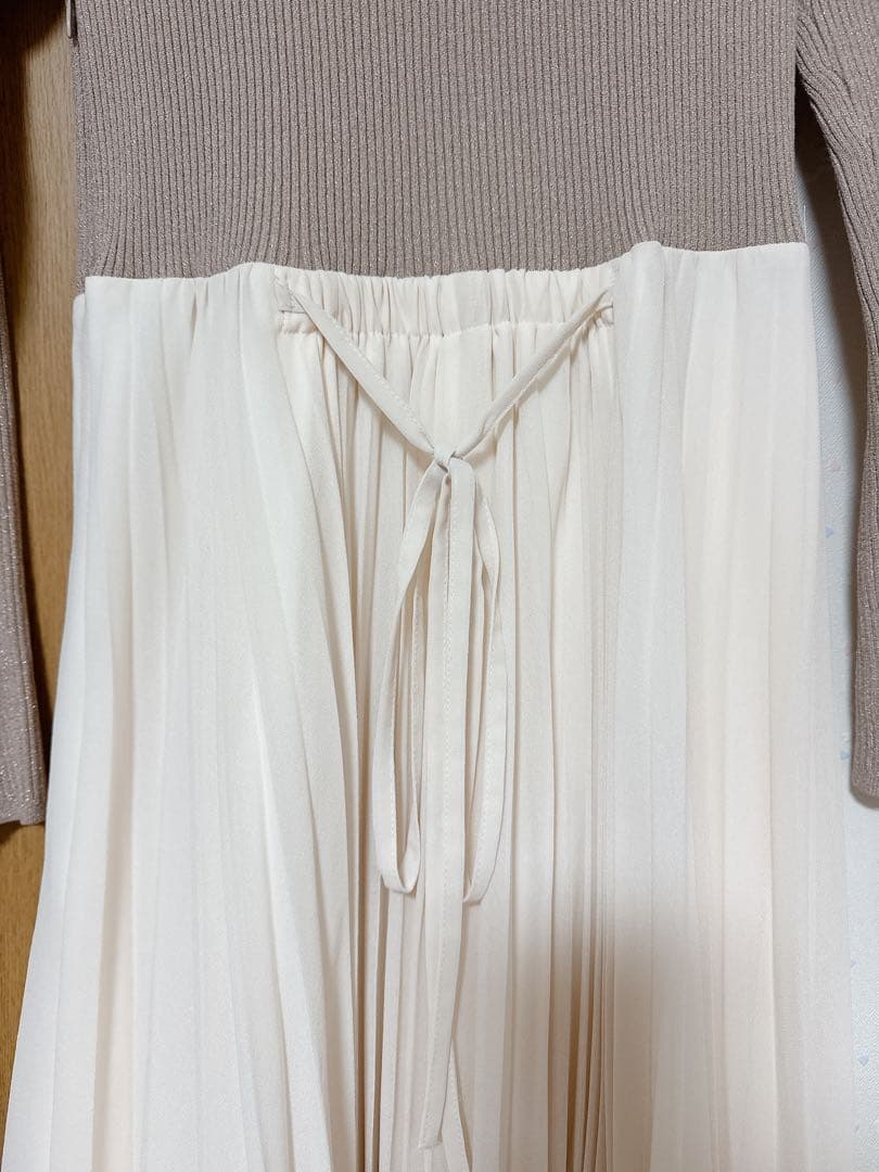 Mystrada プリーツメローラメニットワンピース