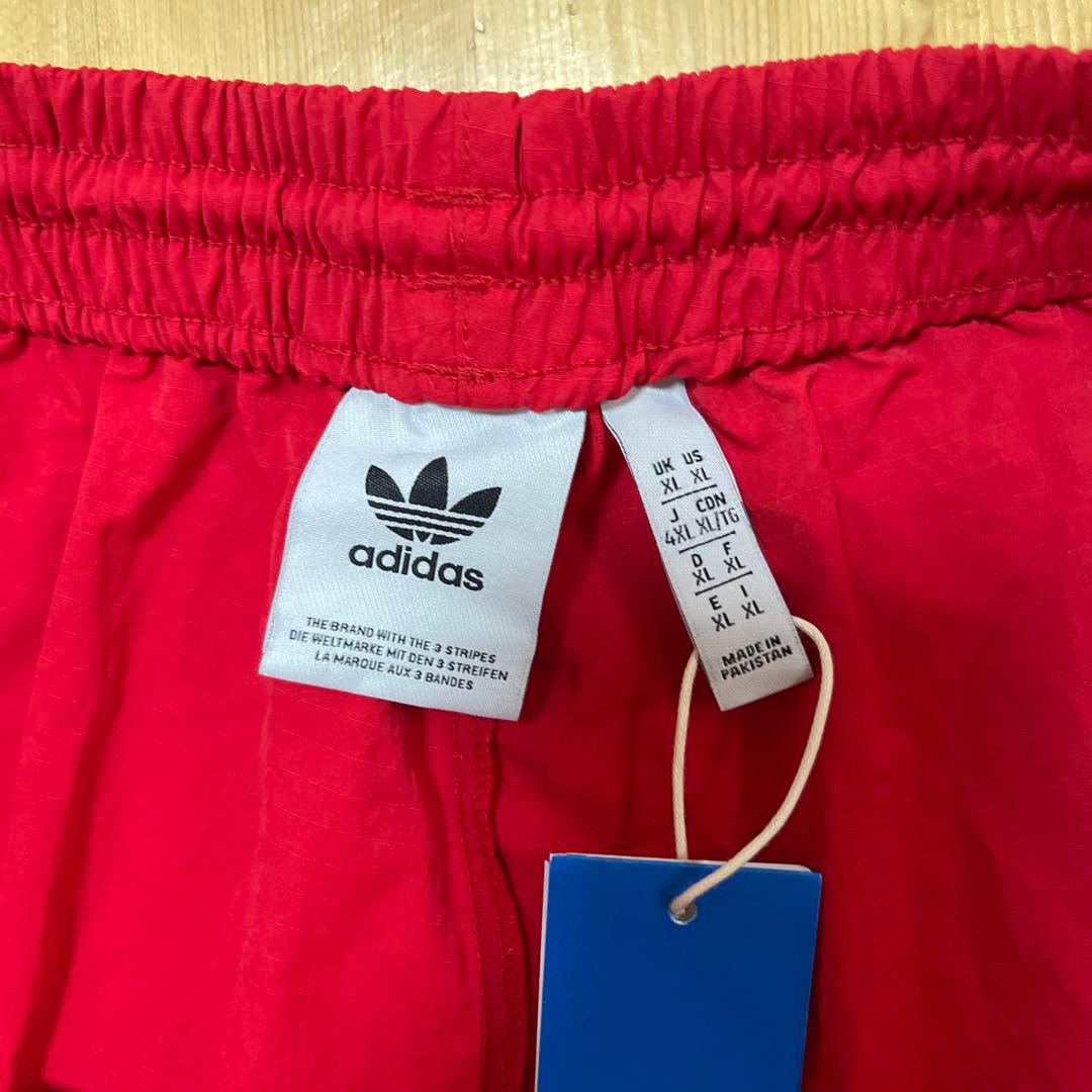 アディダス　メンズ スリーストライプス カーゴパンツ　赤　大きいサイズ
