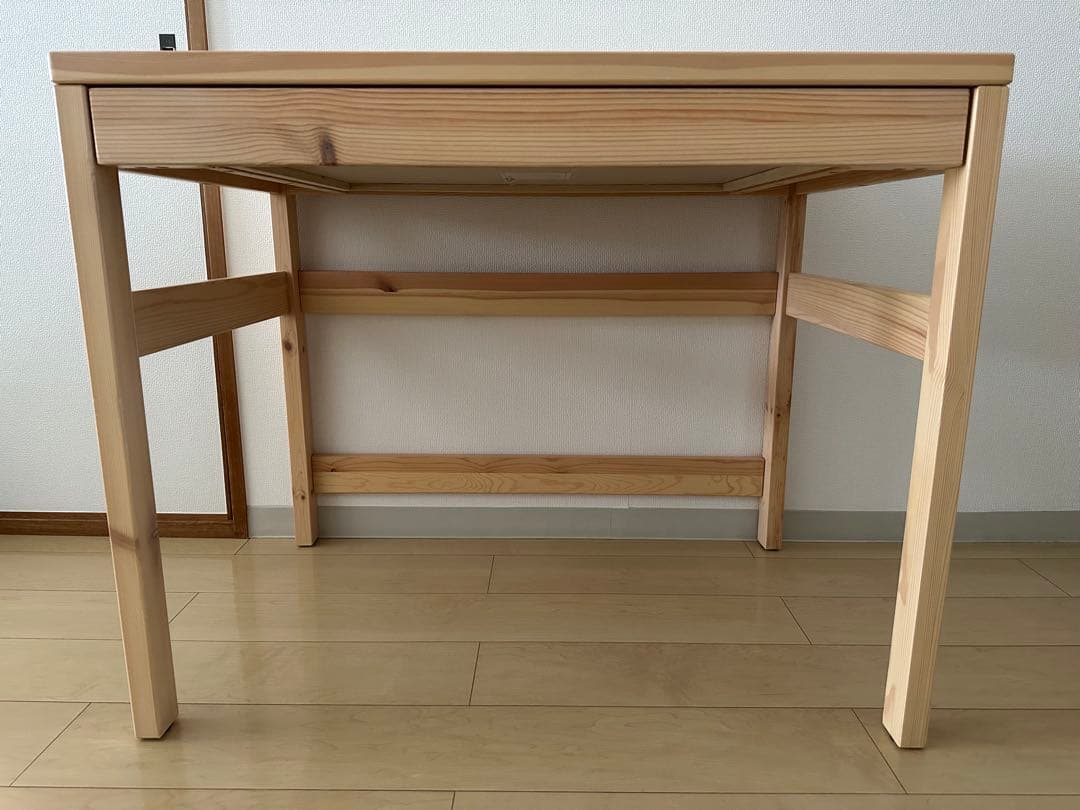 【美品】無印良品　パイン材デスク① 学習机　天然木
