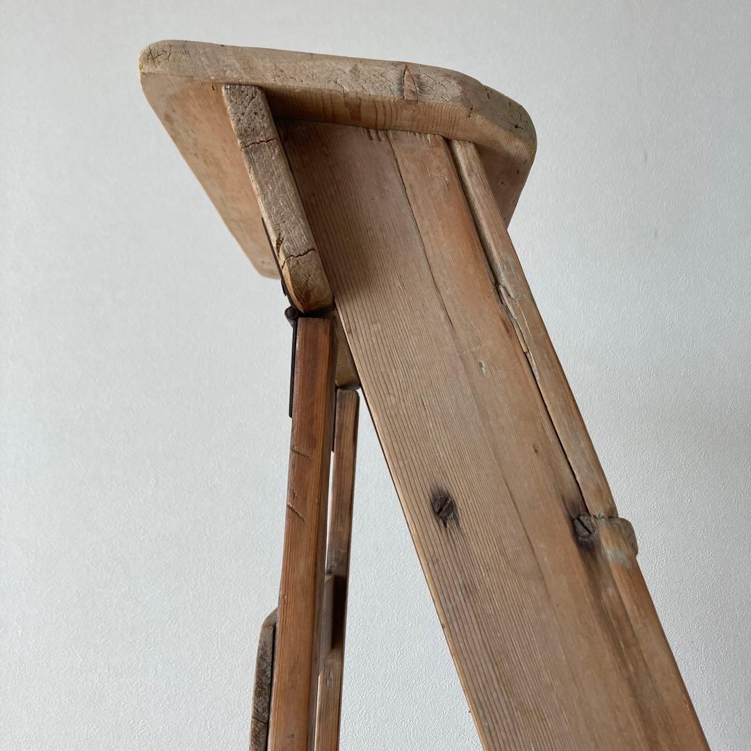 アンティーク木製ラダー　脚立　ハシゴ　梯子