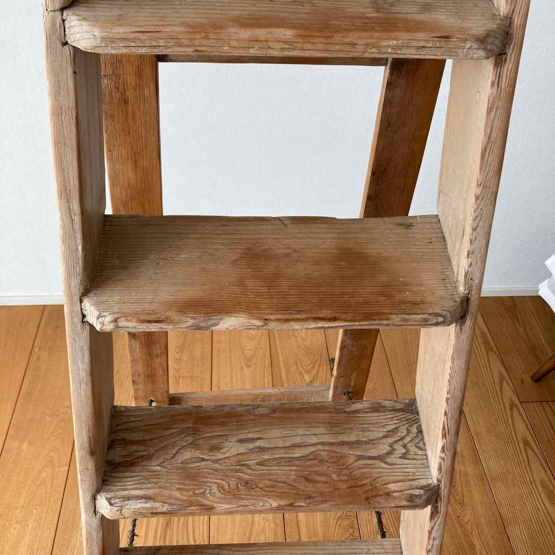 アンティーク木製ラダー　脚立　ハシゴ　梯子