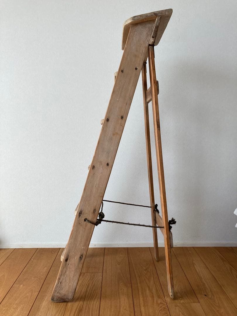 アンティーク木製ラダー　脚立　ハシゴ　梯子