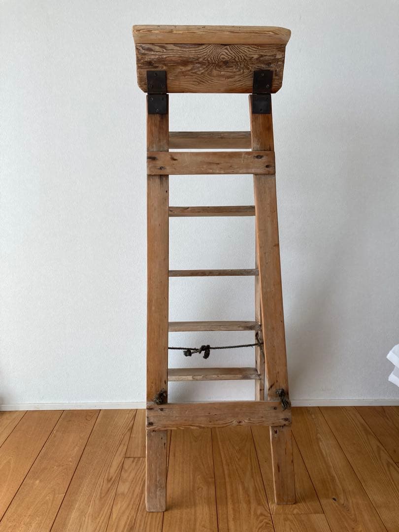アンティーク木製ラダー　脚立　ハシゴ　梯子