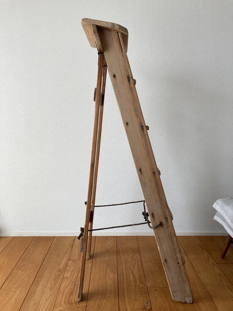 アンティーク木製ラダー　脚立　ハシゴ　梯子