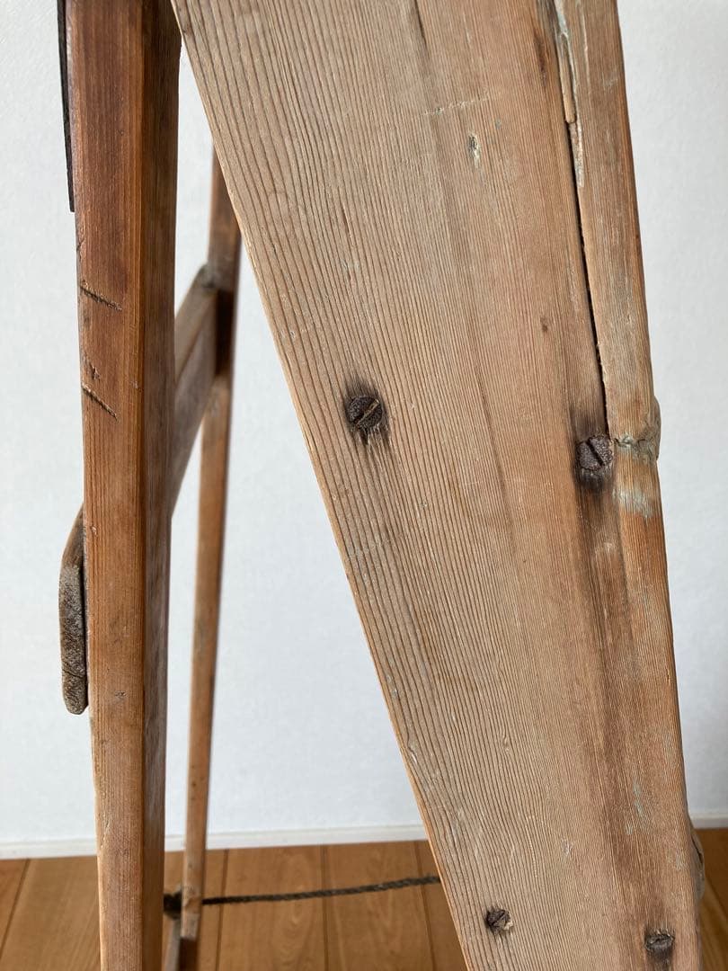 アンティーク木製ラダー　脚立　ハシゴ　梯子