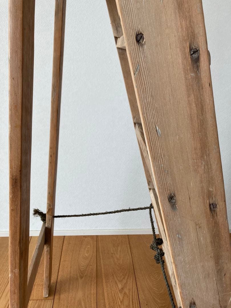 アンティーク木製ラダー　脚立　ハシゴ　梯子
