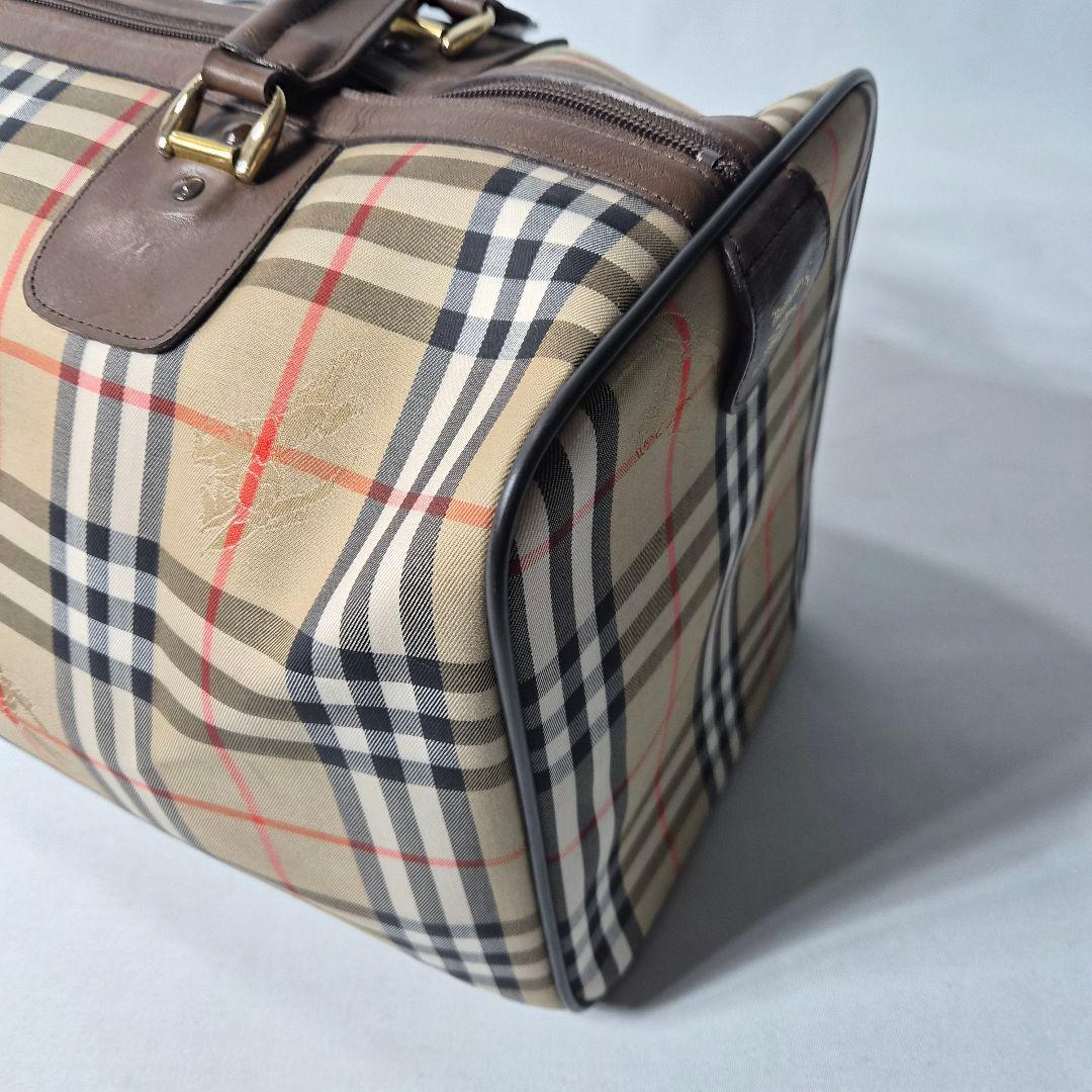 バーバリー ボストンバッグ ノバチェック 鍵付き