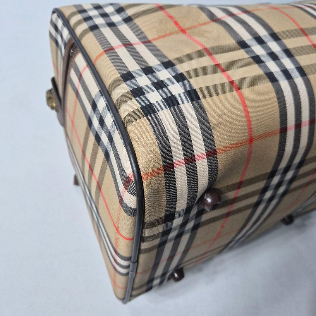 バーバリー ボストンバッグ ノバチェック 鍵付き