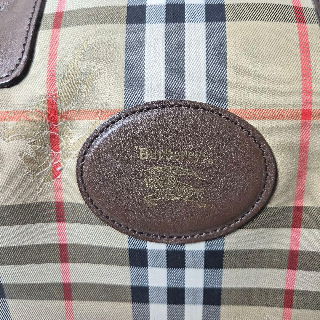 バーバリー ボストンバッグ ノバチェック 鍵付き