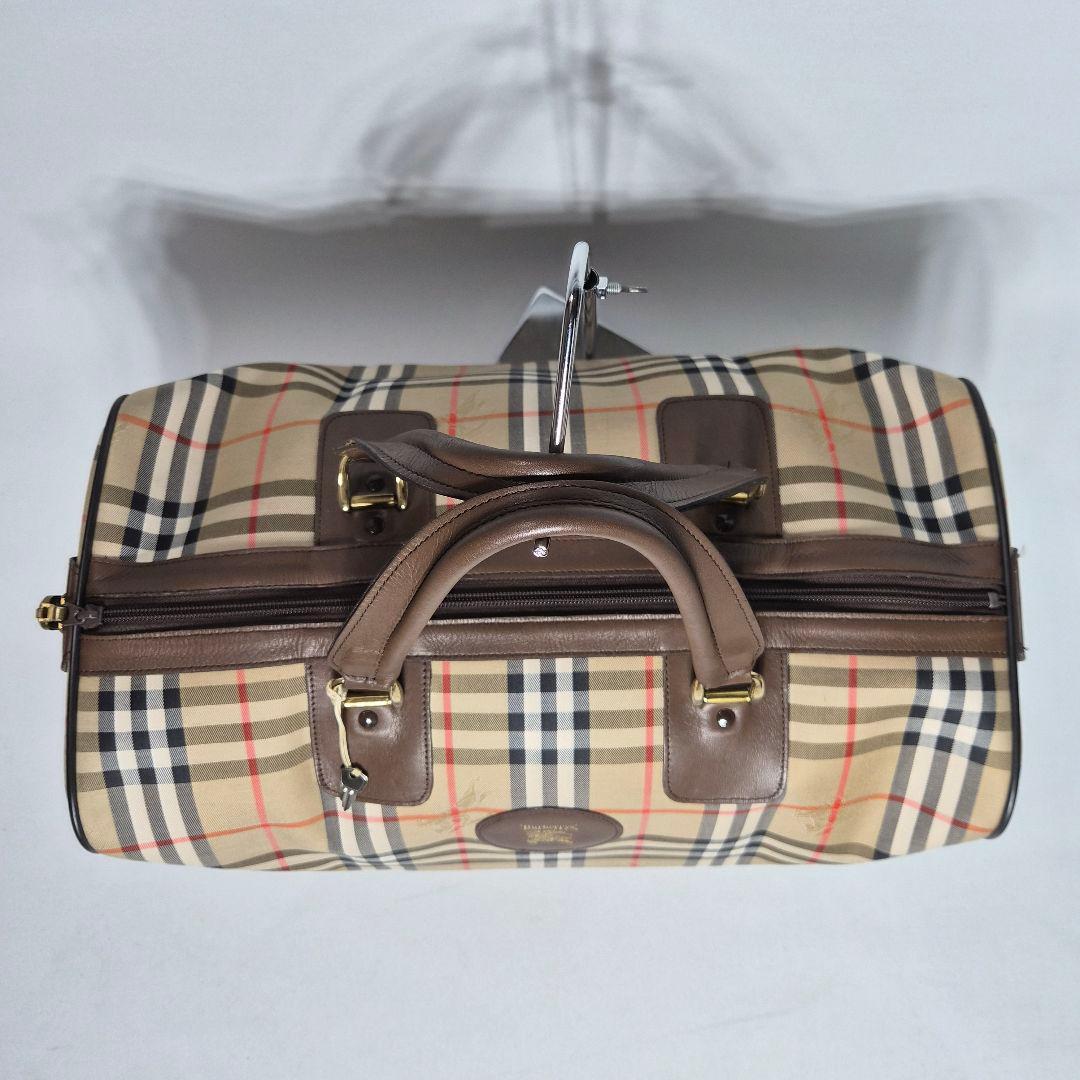 バーバリー ボストンバッグ ノバチェック 鍵付き