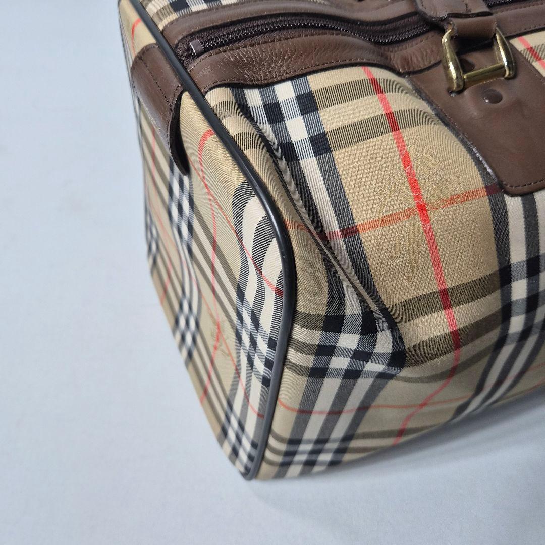 バーバリー ボストンバッグ ノバチェック 鍵付き