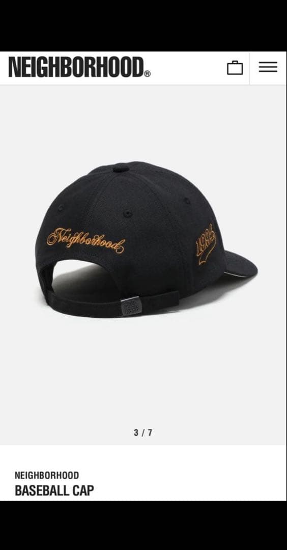 NEIGHBORHOOD ベースボールキャップ ブラック・ゴールド
