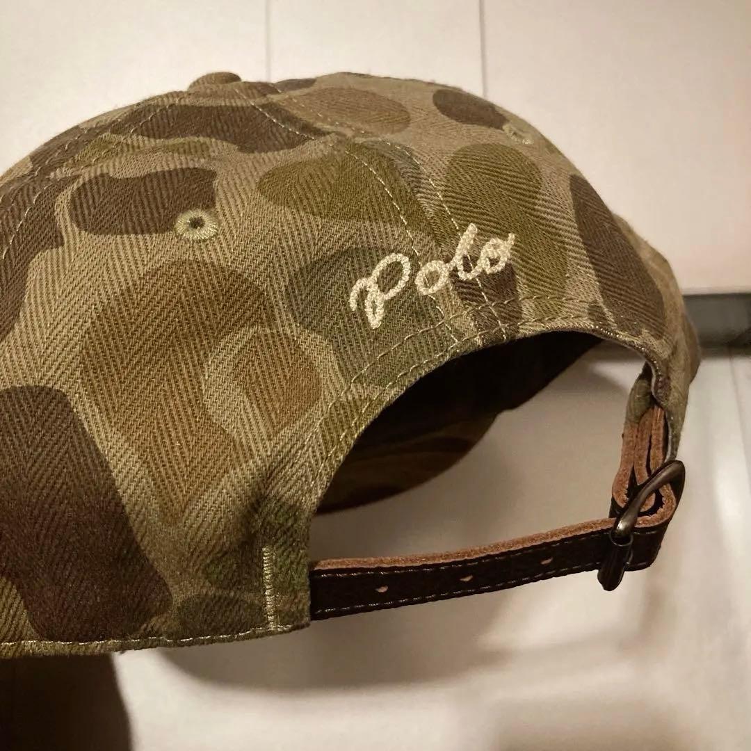 PoloRalphLaurenカモ迷彩ヘリンボーンボールキャップポロ未使用タグ付