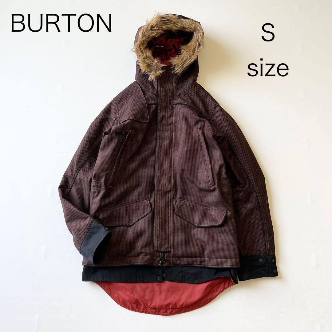 3267【美品】バートン　ジャケット ファー付き 千鳥格子　S ブラウン