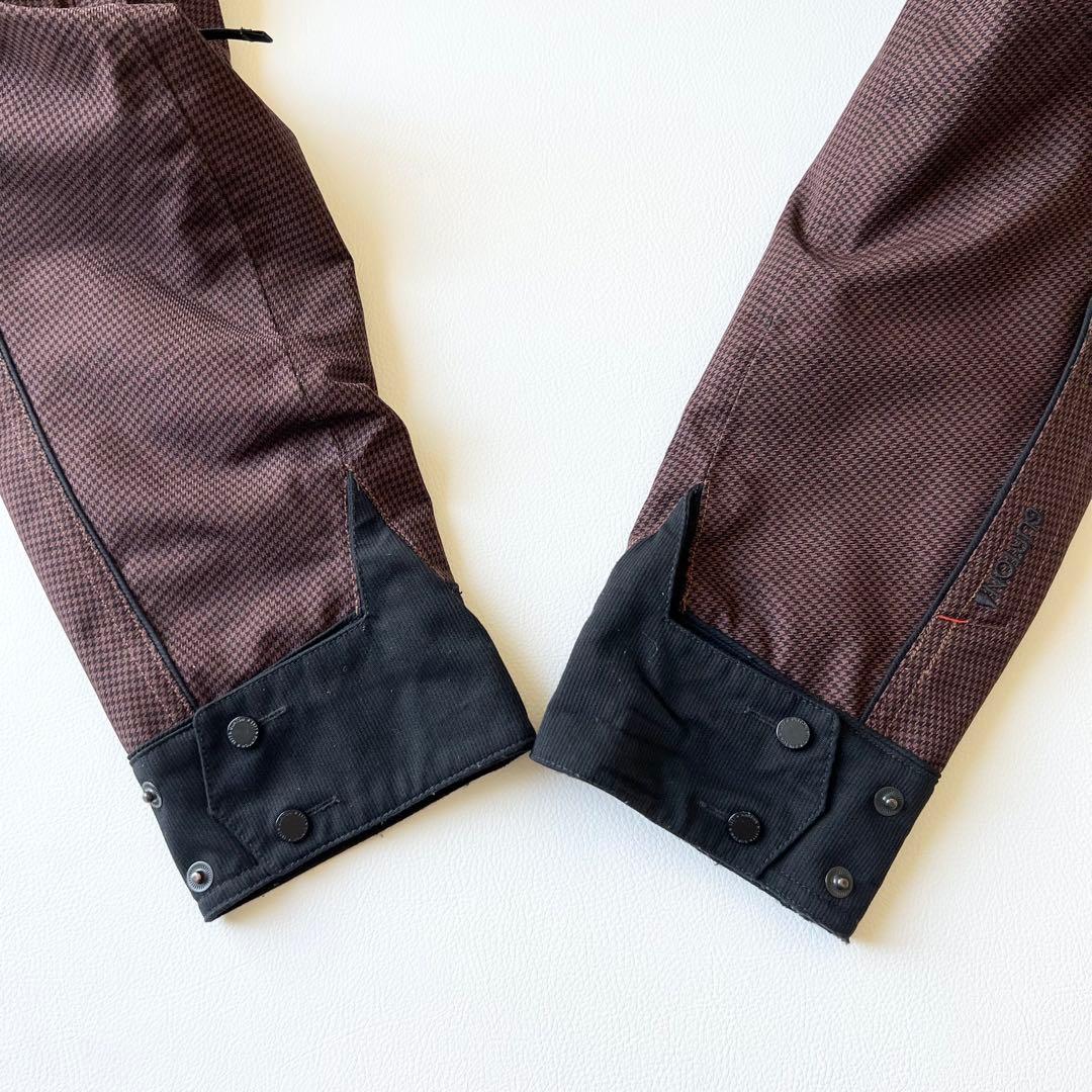 3267【美品】バートン　ジャケット ファー付き 千鳥格子　S ブラウン