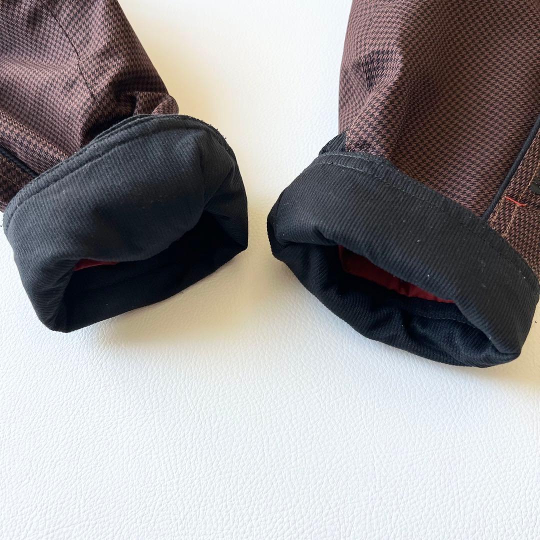 3267【美品】バートン　ジャケット ファー付き 千鳥格子　S ブラウン