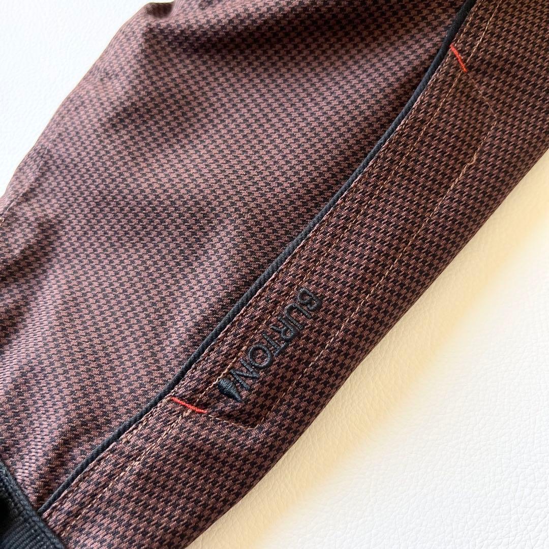 3267【美品】バートン　ジャケット ファー付き 千鳥格子　S ブラウン