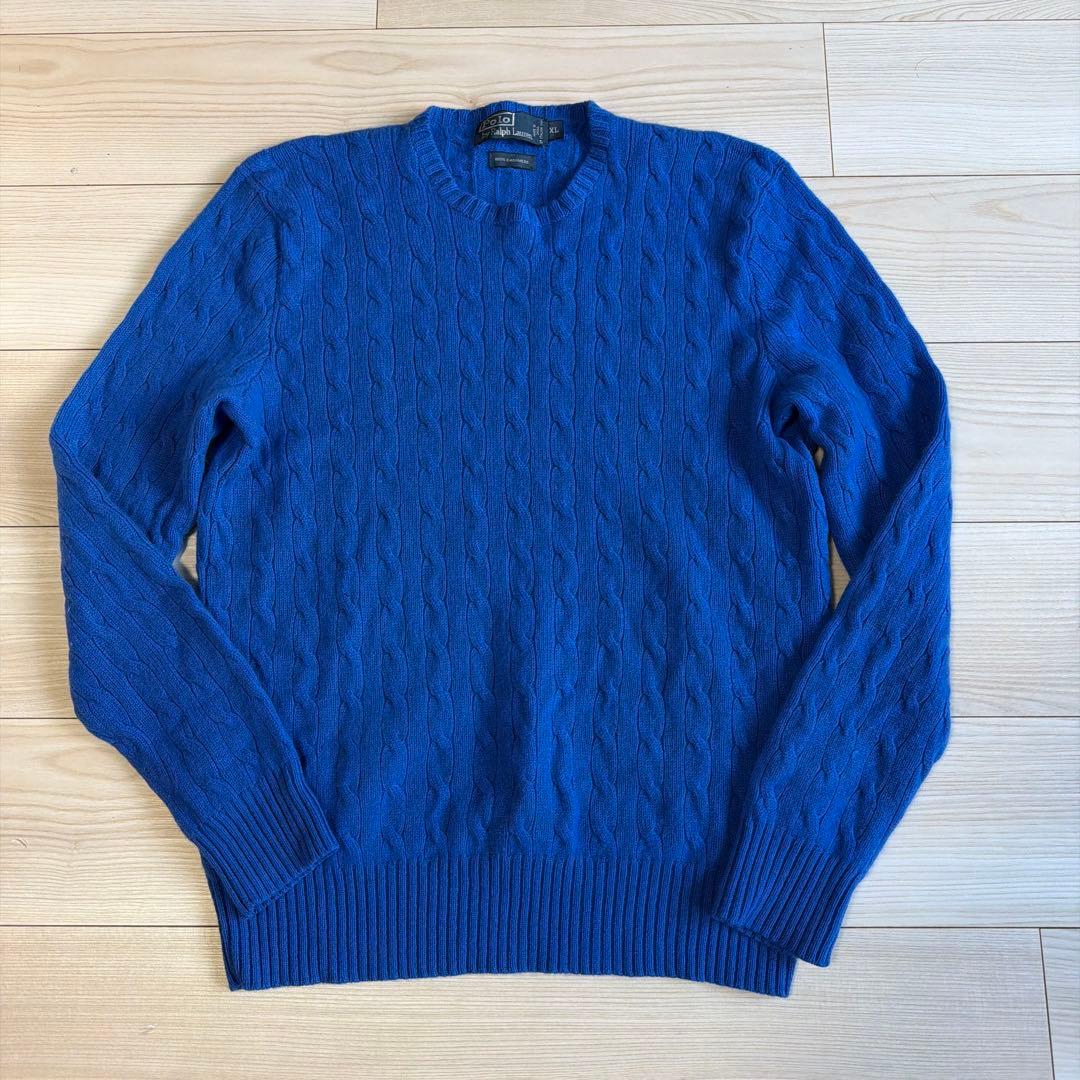 d*i様 極上　美品　ポロバイラルフローレン　カシミア100% ニット　ブルー
