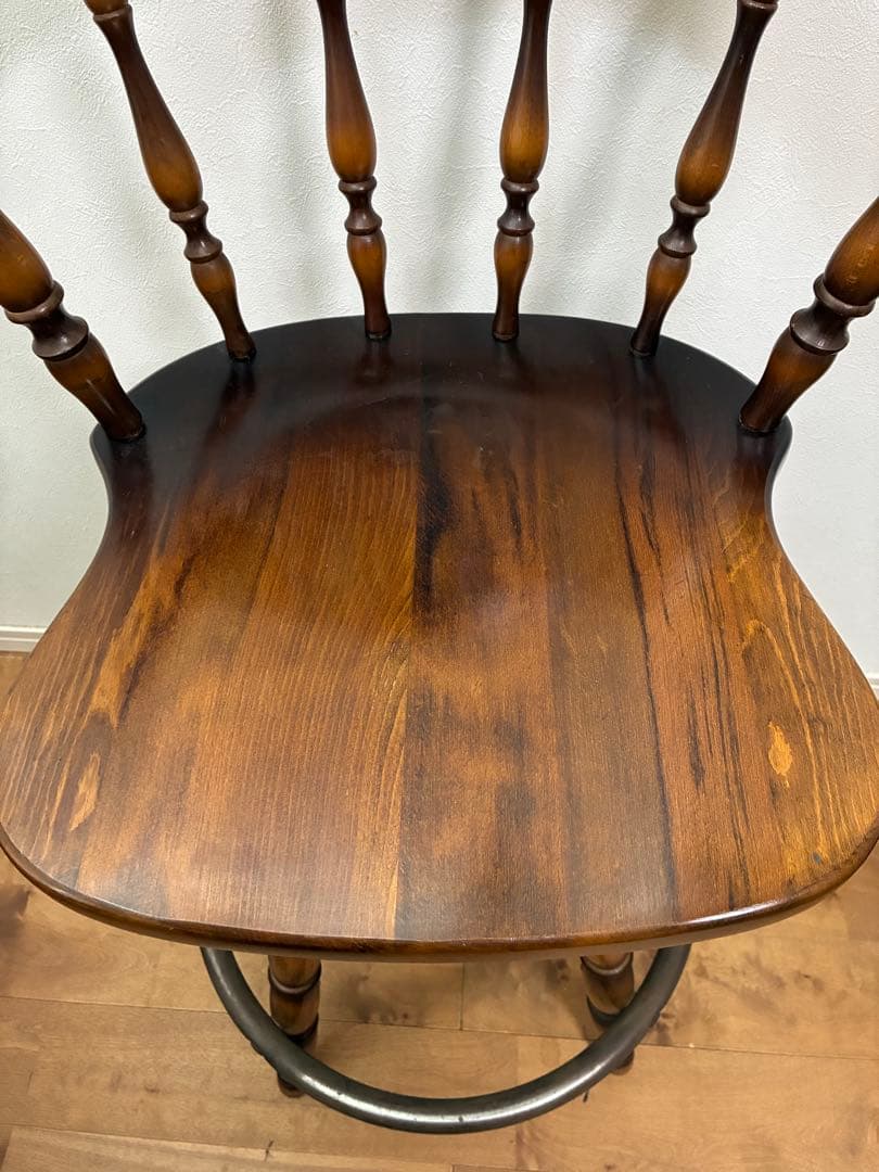 飛騨産業　キツツキマーク ハイチェア　カウンターチェア 回転椅子④