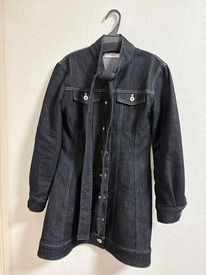 Lily Brown ボウタイデニムミニワンピース 2026年1月新作