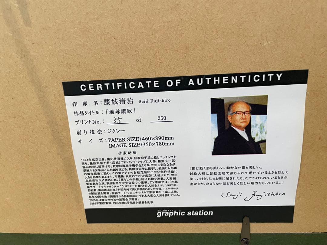 藤城清治　地球讃歌　ジクレー35/250