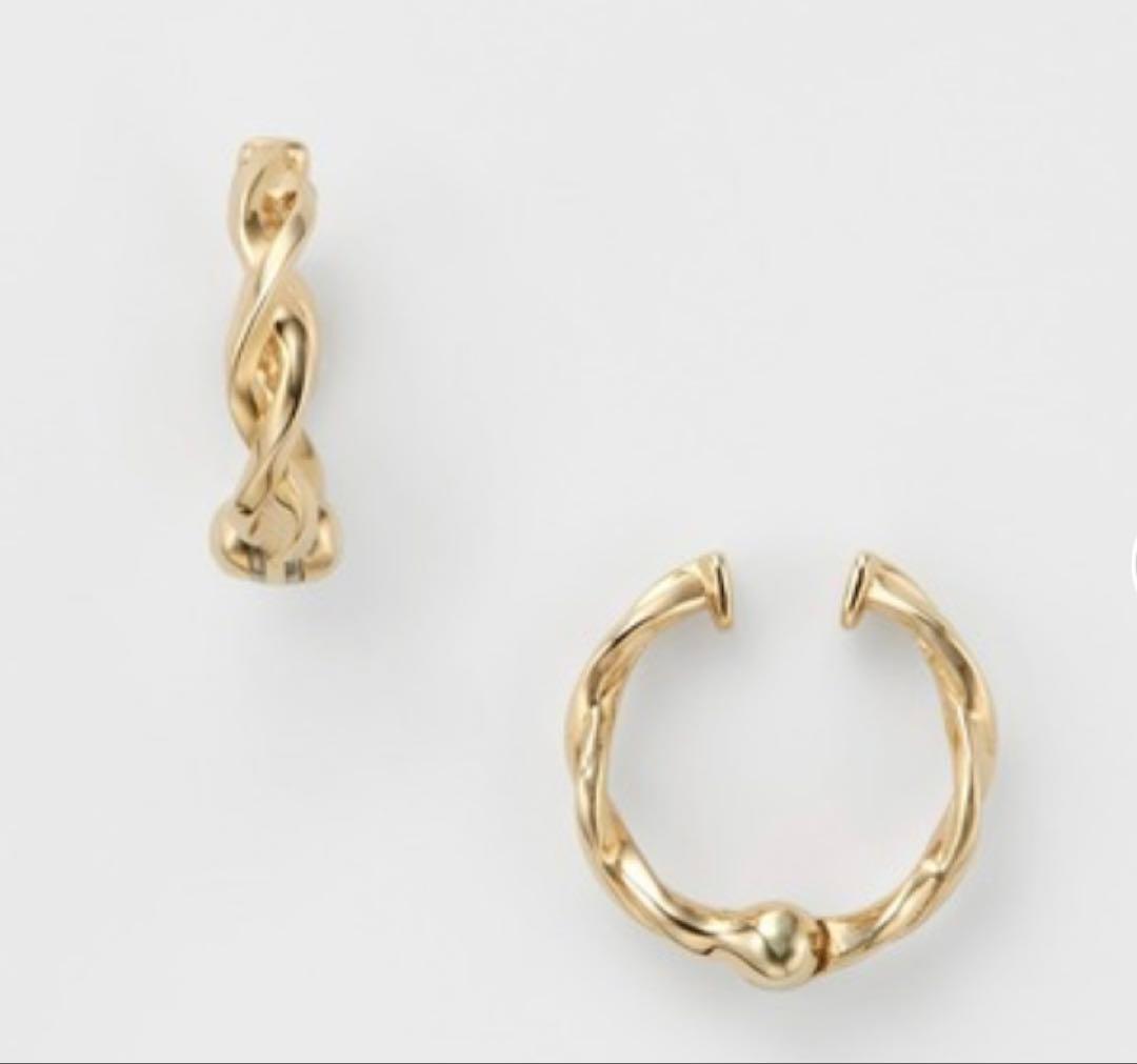 片耳　アガット フープ ピアリング K10 agete /24-1737