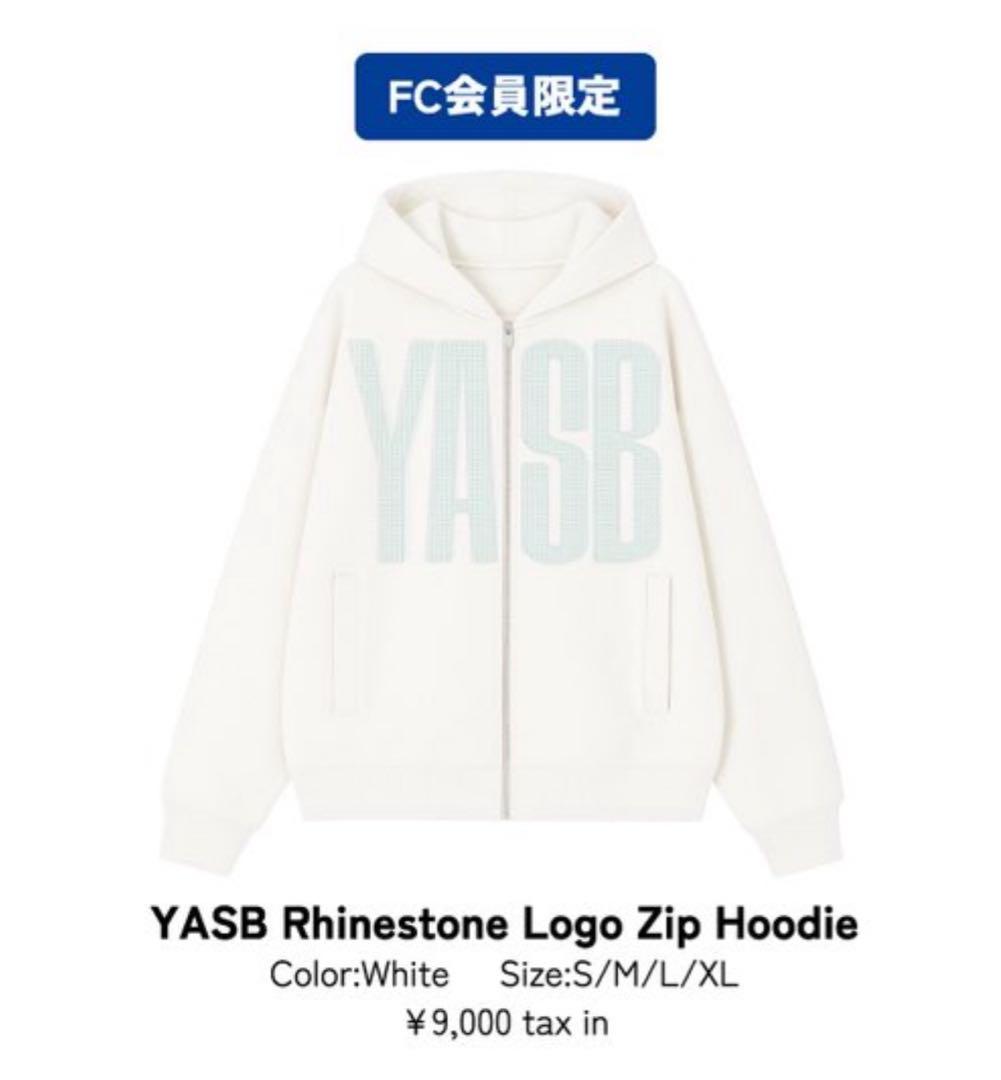 YASB Rhinestone Logo Zip Hoodie （Lサイズ）