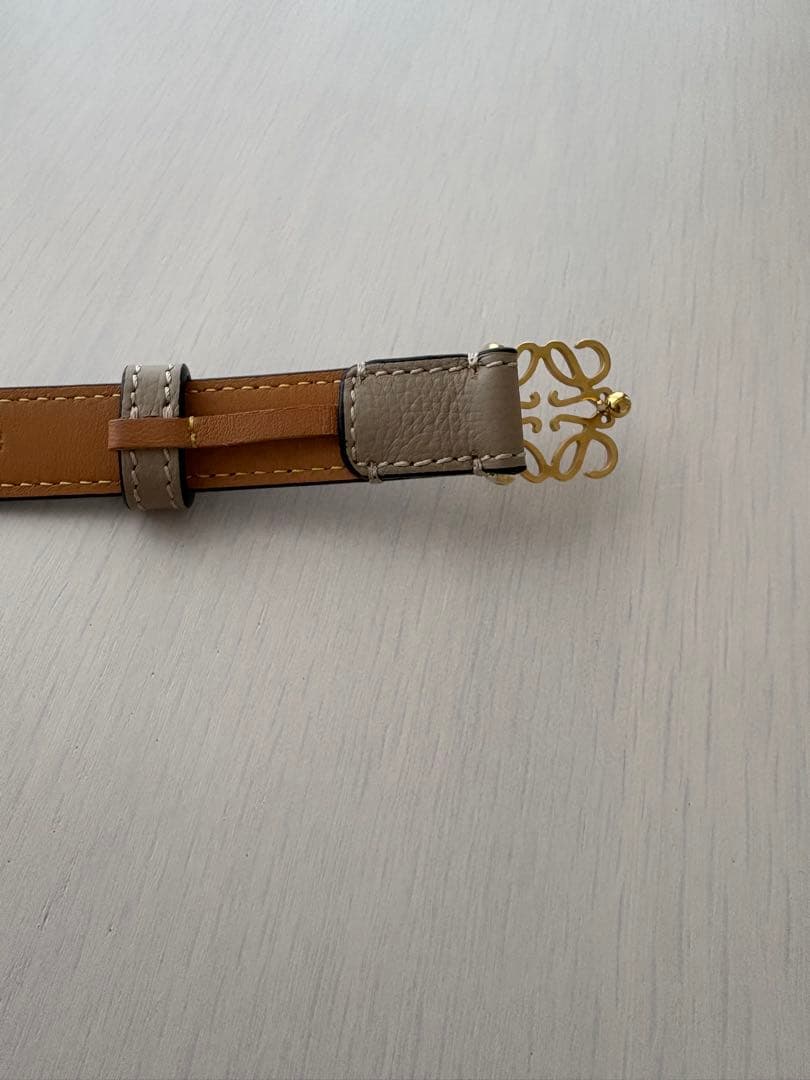 LOEWE レザーベルト ゴールドバックル