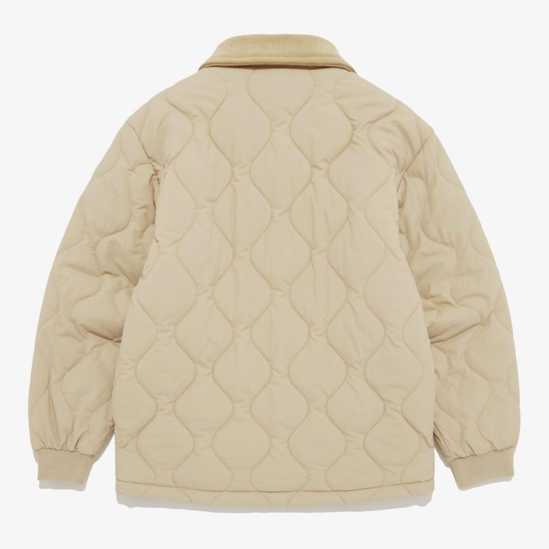 ベージュ キルティングジャケット コーデュロイ襟　韓国ノースフェイス