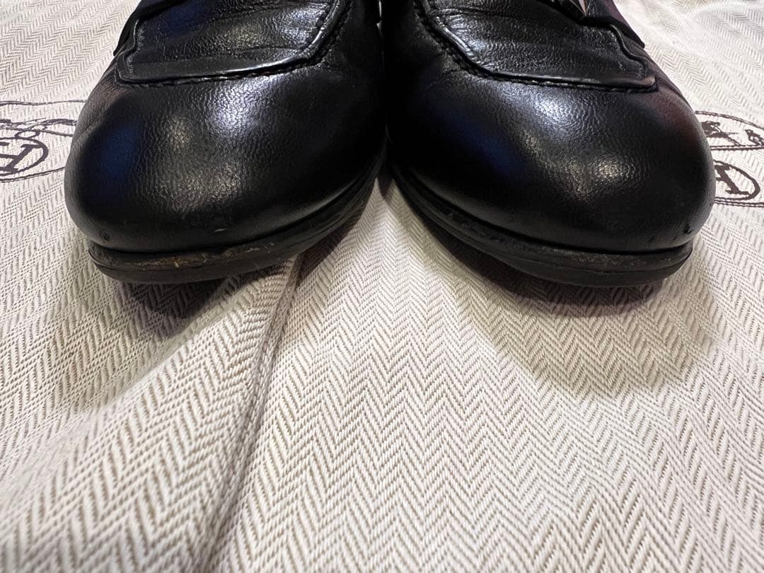 エルメス　HERMES レザー 黒 ローファー