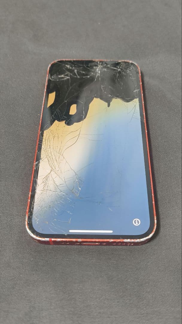 Apple iPhone 12mini 128GB赤 本体 画面ひび割れ