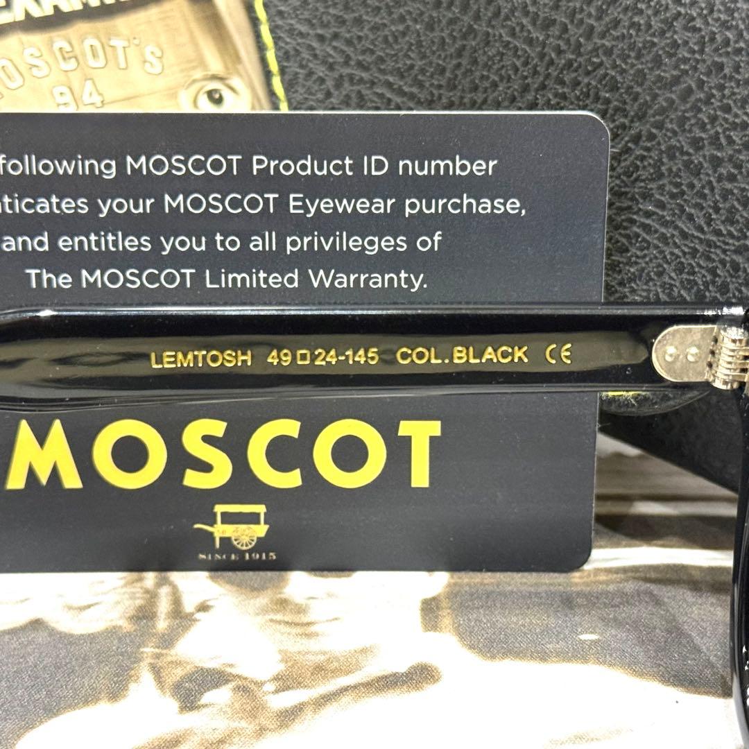 【極美品】正規品 モスコット レムトッシュ 49 ブラック 新品調光グレーレンズ