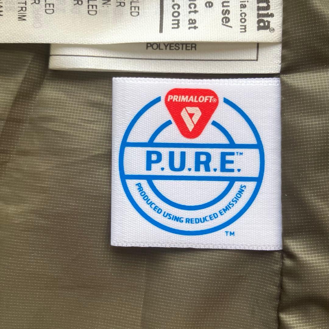 パタゴニアpatagoniaナノパフベストMカーキ中間着ミッドレイヤー化繊UL