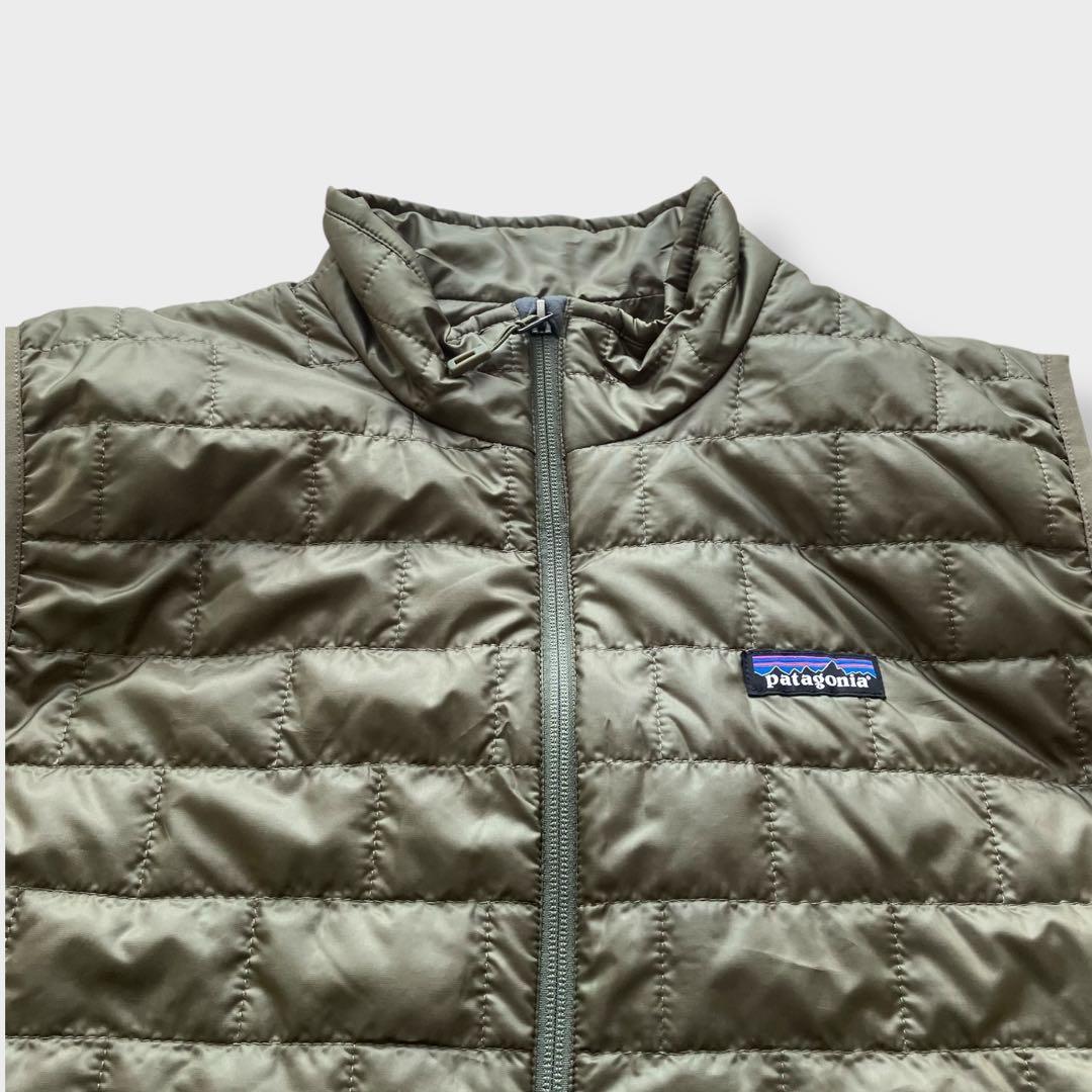 パタゴニアpatagoniaナノパフベストMカーキ中間着ミッドレイヤー化繊UL